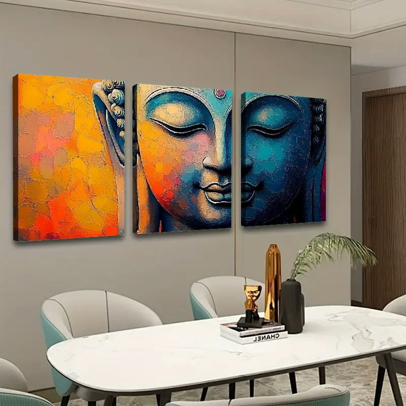 Shadudu Colorful Buddha Canvas Painting, Buddha Canvas Wall Art,Zen ...