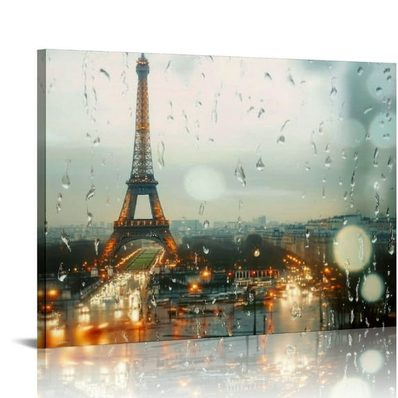 Shadudu Eiffel Tower Paris City Landscape Modern Photo Wall Plaque, 12 x 18, Multi-Color 20x16in