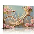 thumbnail image 1 of Shadudu Elegant Vintage Floral Canvas Wall Art - Bicycle with Roses Wall Decor  Prints - Modern Pink Floral Wall Art for Living Room, Office, Bedroom, Home Decor - Framed  36x24in, 1 of 7