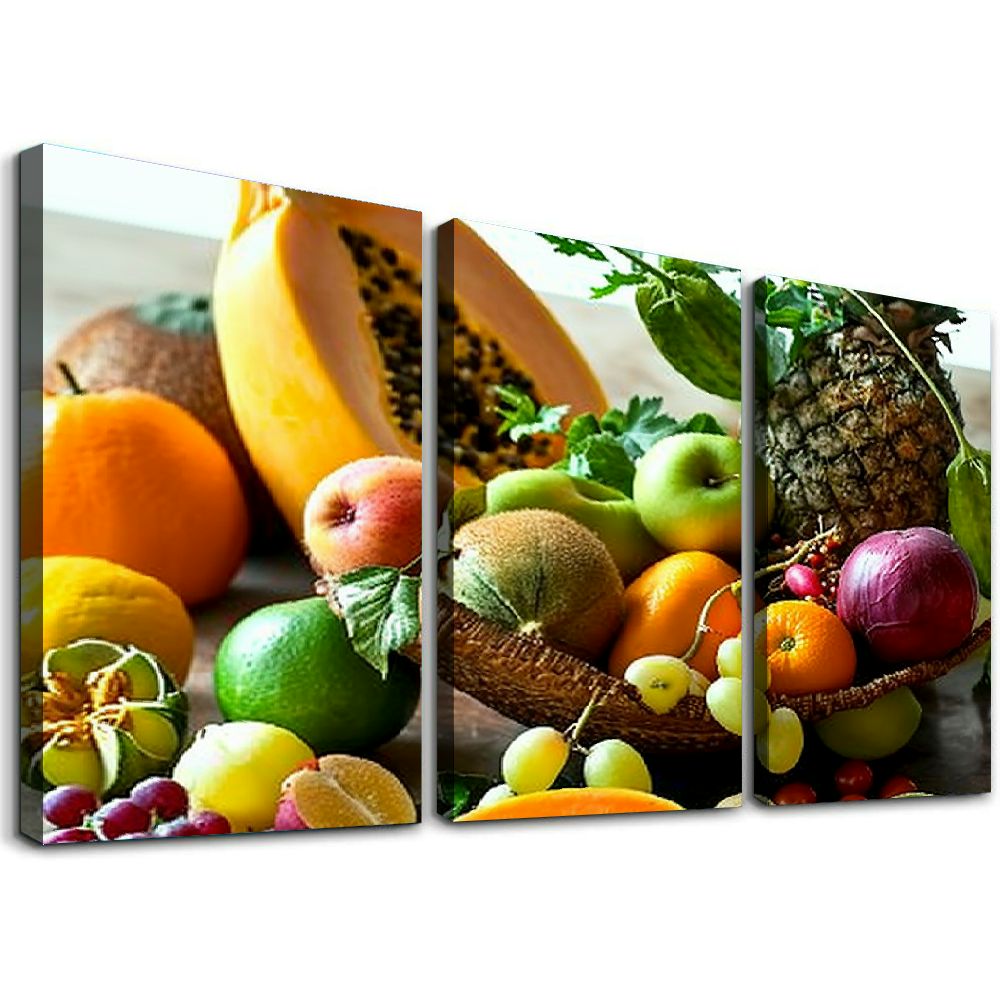 Gallery Detail: Shadudu Fruits Table Canvas Wall Decor Set For Living Room