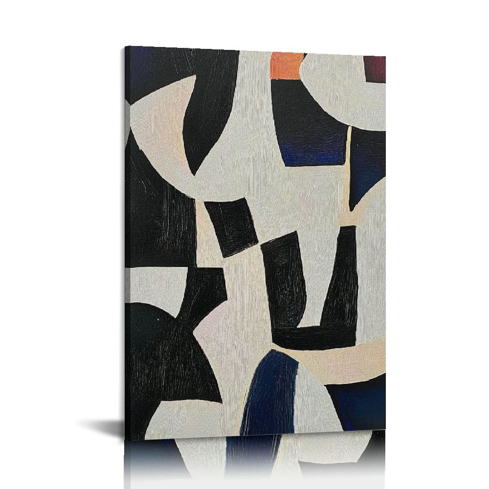 Shadudu Geometric Wall Art Black and White Abstract Canvas Wall Decor ...