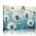 Shadudu Large Dandelion Canvas Wall Art Abstract Blue and White