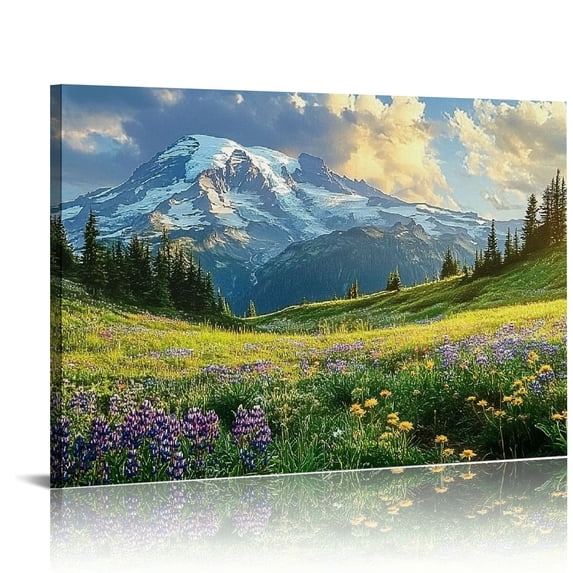 Shadudu Large Mountain Landscape Wall Art Beautiful Mount at Sunrise Scenery Picture Canvas Print National Park Painting for Modern Home Living Room Decor Ready to Hang 36x24in