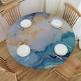 thumbnail image 1 of Shadudu Marble Pattern Round Tablecloth Great for Home Kitchen Parties Holiday Dinner 100% Polyester Fiber 31"-35, 1 of 8