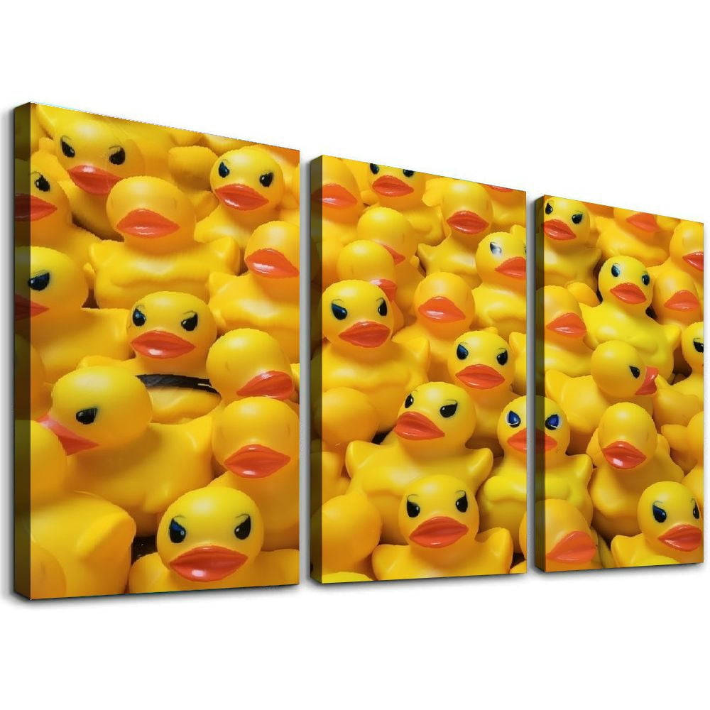 Shadudu Rubber Ducks Canvas Wall Art Decor Triptych 12x16 inches for ...