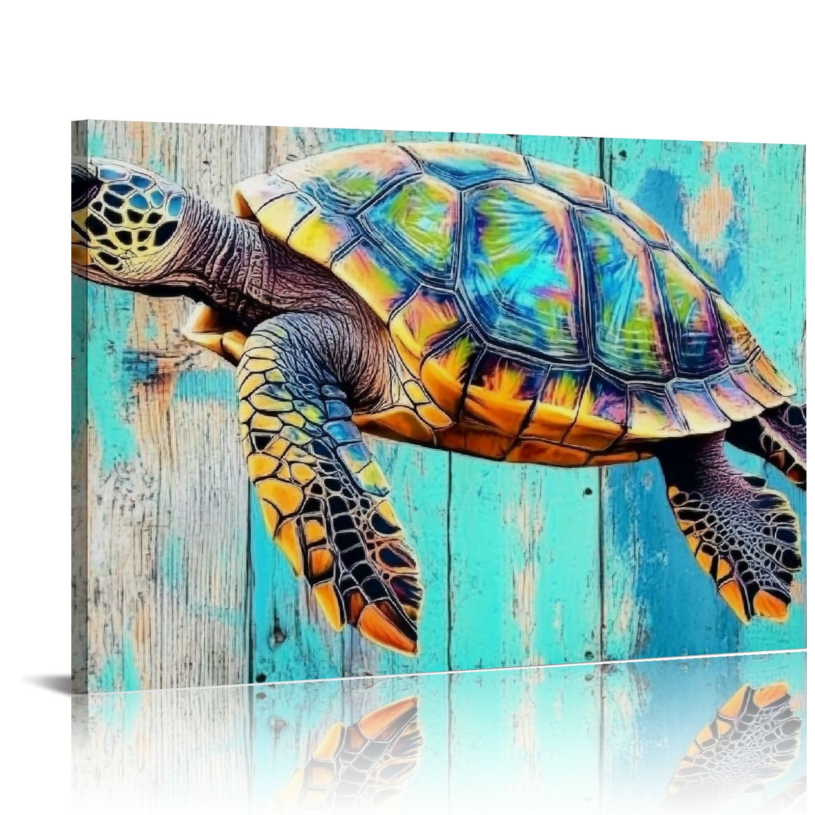 Shadding Sea Turtle Shadudu Sea Turtle Bathroom Wall Decor Canvas Prints Life Teal ...