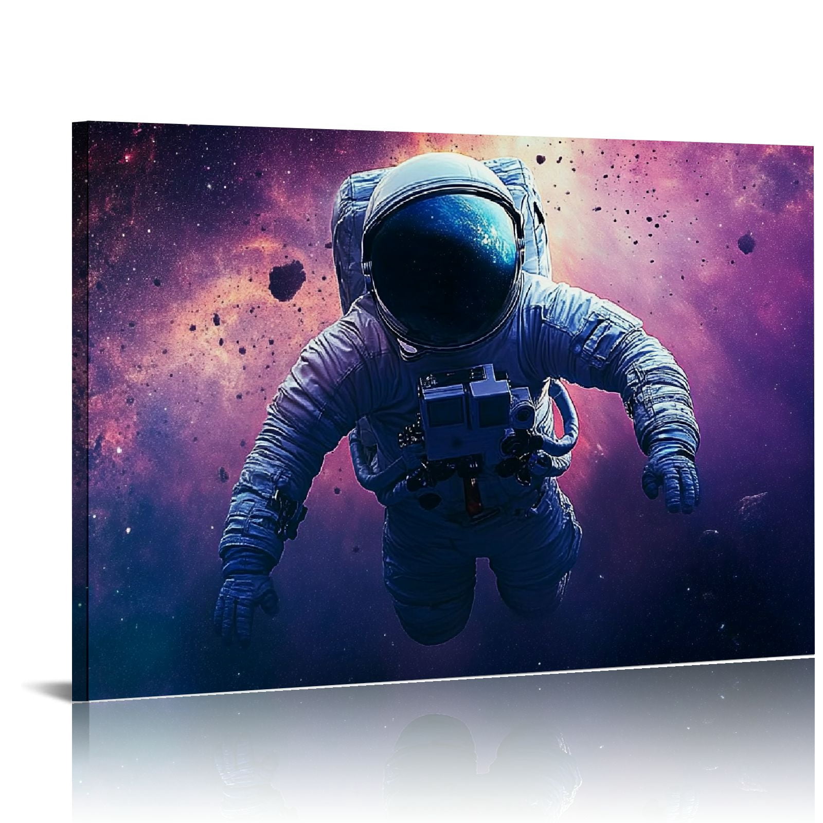 Shadudu Space Astronaut Canvas Wall Art, Outer Space Wall Decor for ...