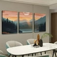 thumbnail image 1 of Shadudu Sunset Mountains Lake Canvas Wall Art 3-Piece Set Unframed Large Size 16x24 Inches - Elegant Home Office Decor 16x24x3pcs, 1 of 8