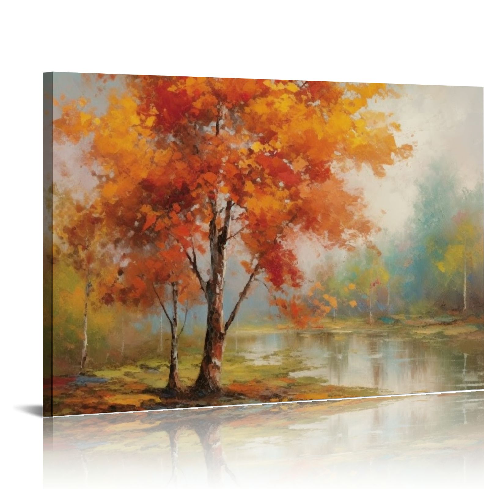 Shadudu Trees Leaves Canvas Wall Art 24x36 Inches Large Size Home Decor ...