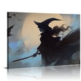 thumbnail image 1 of Shadudu Vintage  Witchy Canvas Prints Dark Academia Wall Art Gothic Decor Halloween Witching Hour Horror Spooky Moody Aesthetic Living Room Bedroom Home Decorations 36x24in, 1 of 7