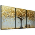 thumbnail image 1 of Shadudu Wall Art Gold Abstract Tree of Life Modern Artwork Canvas Painting Textured Tree Pictures Wall Decor Home Decor Wall Ready to Hang for Bedroom Living Room 12x16x3pcs, 1 of 6