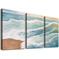 thumbnail image 1 of Shadudu Wave Beach Sky Canvas Wall Art Triptych Set for Home Office Decor, 12x16 Inches, Unframed 12"x16"x3pcs, 1 of 6