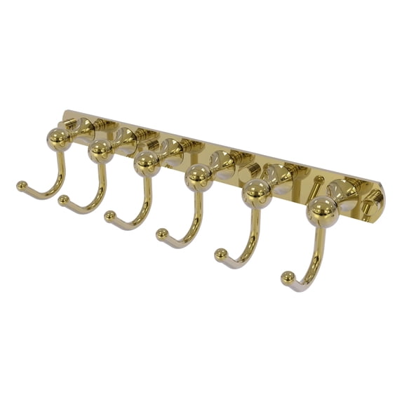 Shadwell Collection 6 Position Tie and Belt Rack - Unlacquered Brass