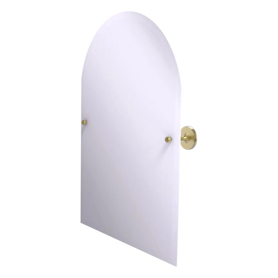 Shadwell Collection Frameless Arched Top Tilt Mirror with Beveled Edge in Satin Brass