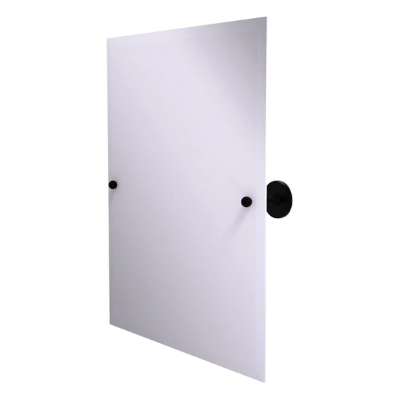 Shadwell Collection Frameless Rectangular Tilt Mirror with Beveled Edge in Matte Black