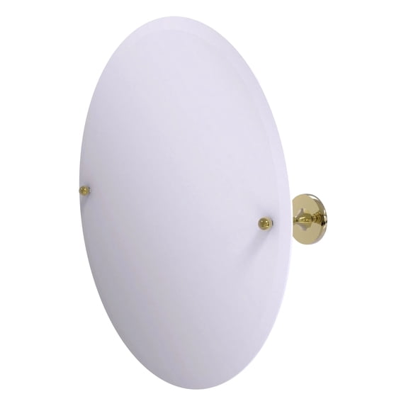 Shadwell Collection Frameless Round Tilt Mirror with Beveled Edge in Unlacquered Brass