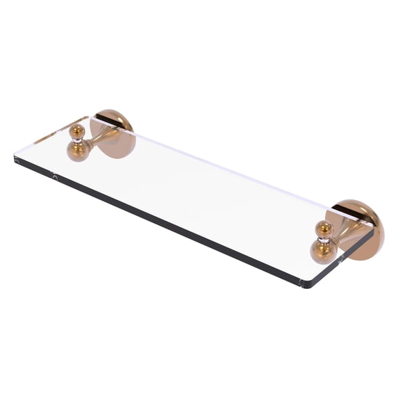 Shadwell Collection Glass Vanity Shelf with Beveled Edges - Brushed Bronze / 16 Inch