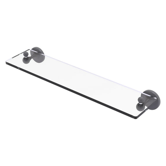 Shadwell Collection Glass Vanity Shelf with Beveled Edges - Matte Gray / 22 Inch