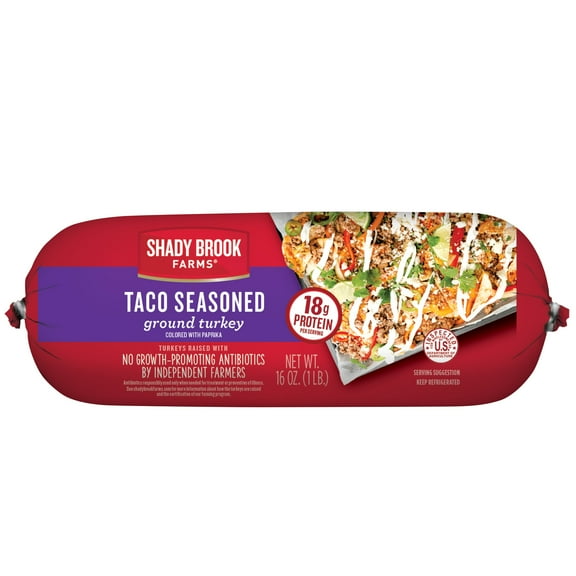 Shady Brook Farms Taco Seasoned Ground Turkey Roll, Fresh, 1 lb.