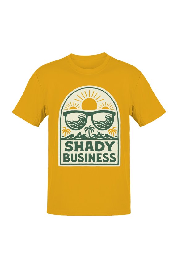 Shady Business Beach Theme Art Men's T-shirt Gold