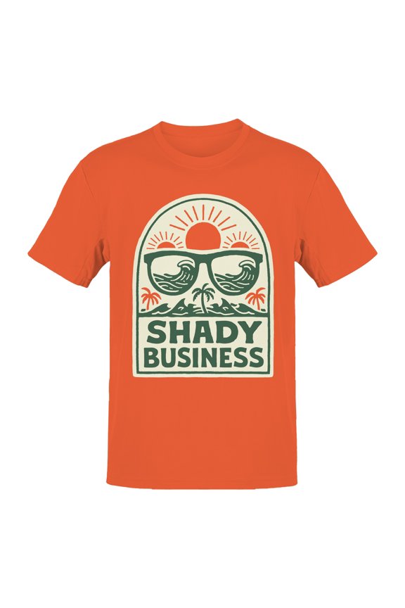 Shady Business Beach Theme Art Men's T-shirt Orange