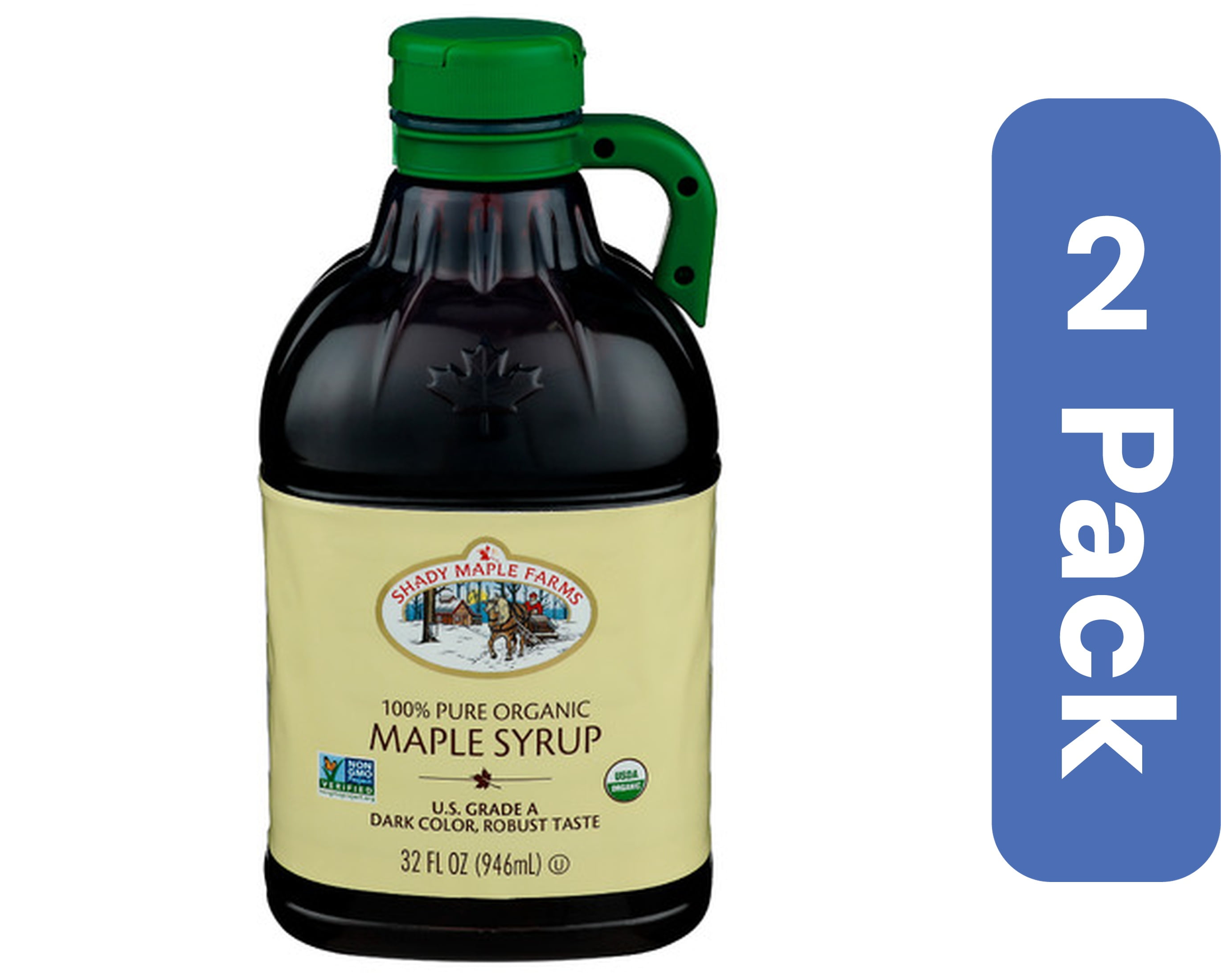 Shady Maple Farm Organic Dark Robust Maple Syrup 32 oz (Pack Of 2)