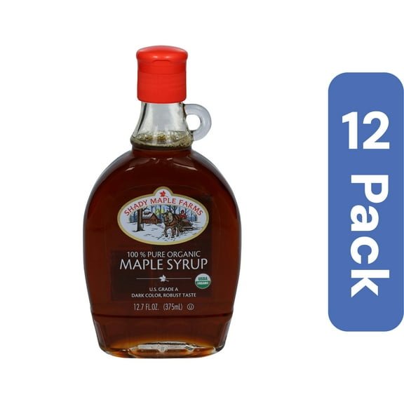Shady Maple Farms Organic Dark Robust Maple Syrup 12.7 oz (Pack Of 12)