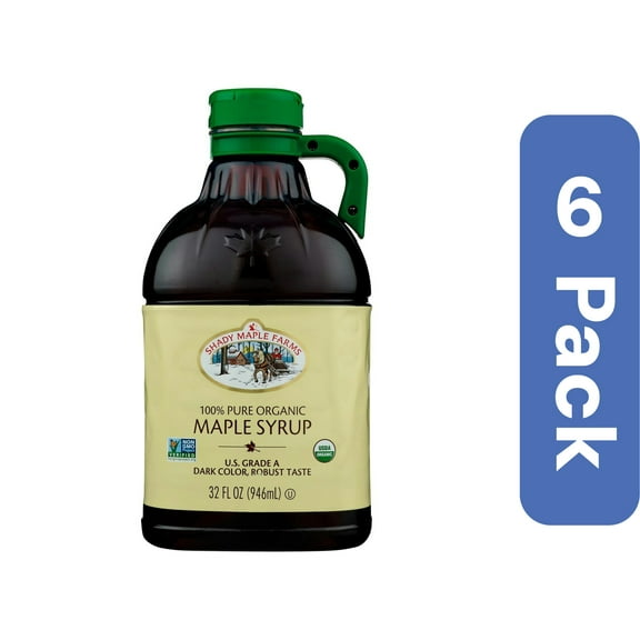 Shady Maple Farms Organic Dark Robust Maple Syrup 32 oz (Pack Of 6)