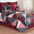 thumbnail image 1 of Shady Pines Burgundy Red Cabin Lodge Full/Queen Quilt Bedding Set, 1 of 5