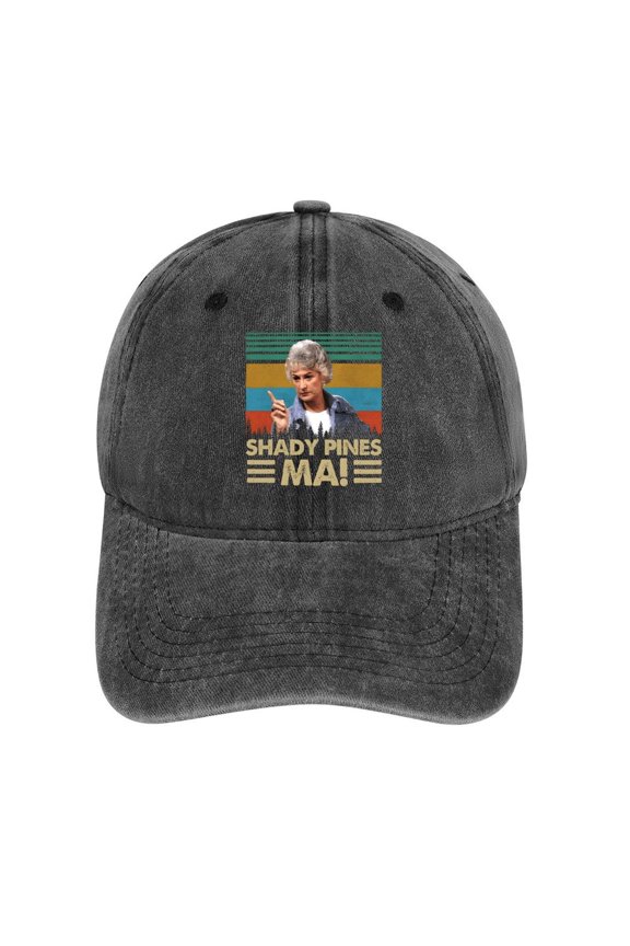 Shady Pines Charcoal Baseball Cap for Men Women, Adjustable Snapback Hats Cotton Hat