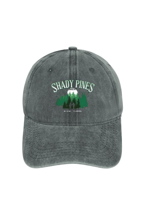 Shady Pines Gray Baseball Cap for Men Women, Adjustable Snapback Hats Cotton Hat