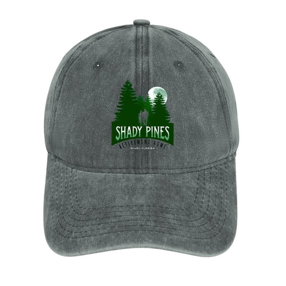 Shady Pines Gray Baseball Cap for Men Women, Adjustable Snapback Hats Cotton Hat