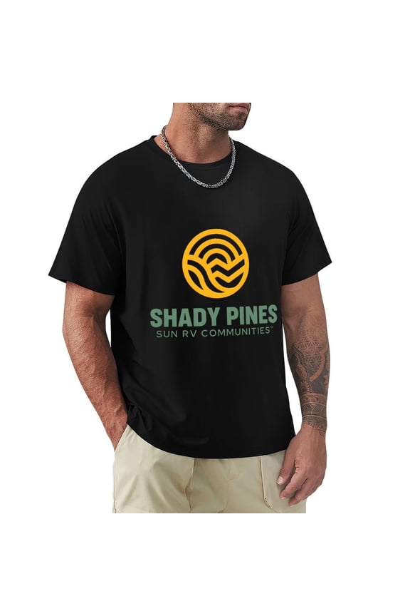 Shady Pines Men's HD Print Classic Short Sleeve T-Shirts Black Small