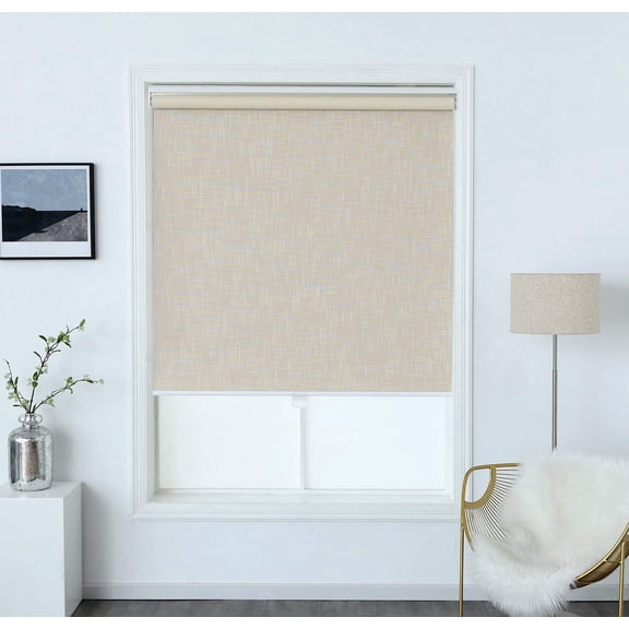 Shady Rest 100% Polyester Maximus Blackout Roller Shade 33 7/8x64" Biscuit