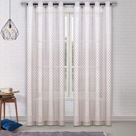 Shady Rest Lindon Sheer Jacquard 2/Way Rod Pocket Panel 52x96" Red Rock Multiple Sizes