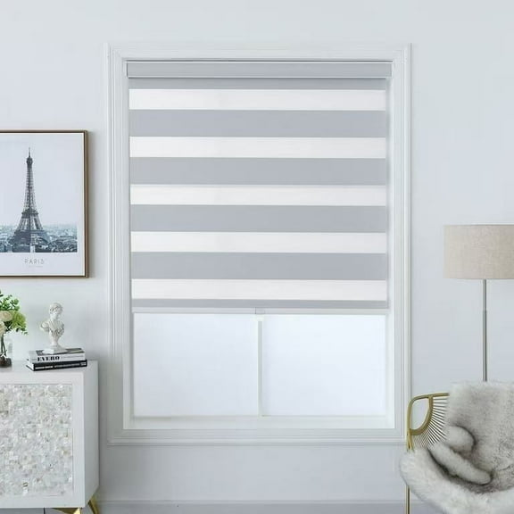 Everyday Celebration Polyester Premium Blackout Zebra Shade Pewter Grey 27"X60" Multiple Sizes