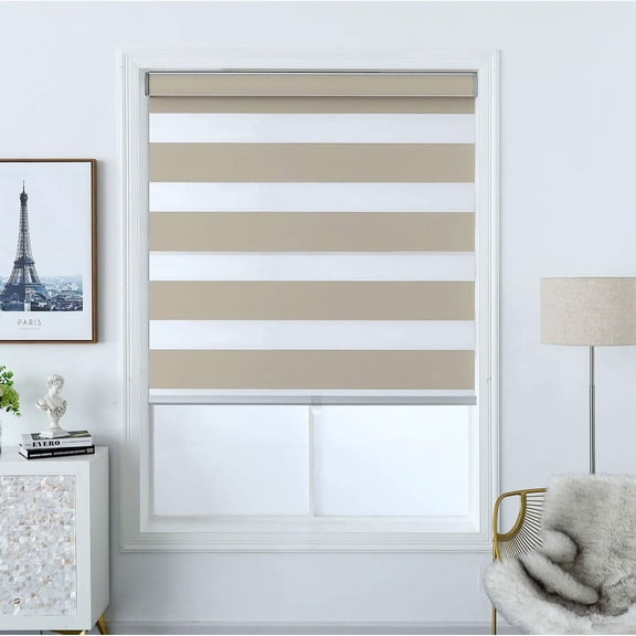 Polyester Premium Blackout Zebra Shade Soft Gold 29"X60" Multiple Sizes