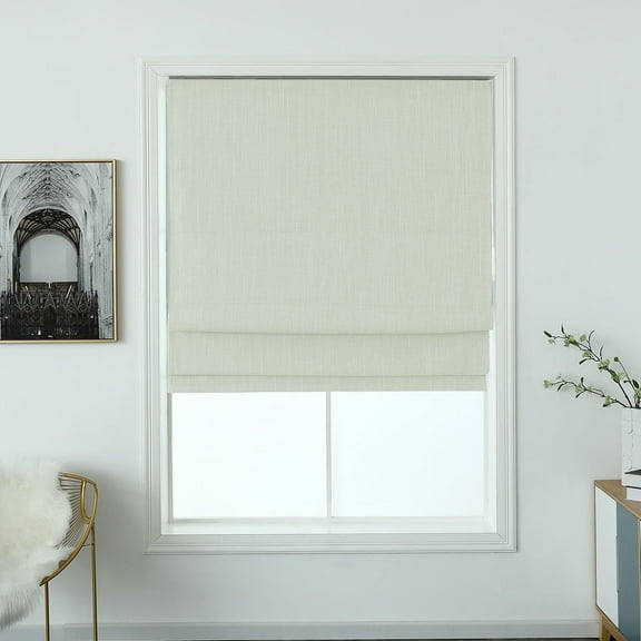 Shady Rest Polyester Seneca Roman Shade 23" x 64" French Vanilla Multiple Sizes