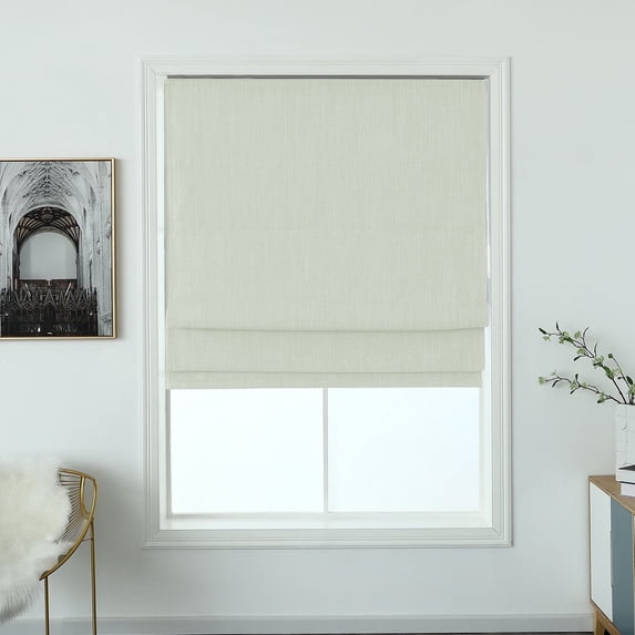 Shady Rest Polyester Seneca Roman Shade 33" x 64" French Vanilla Multiple Sizes