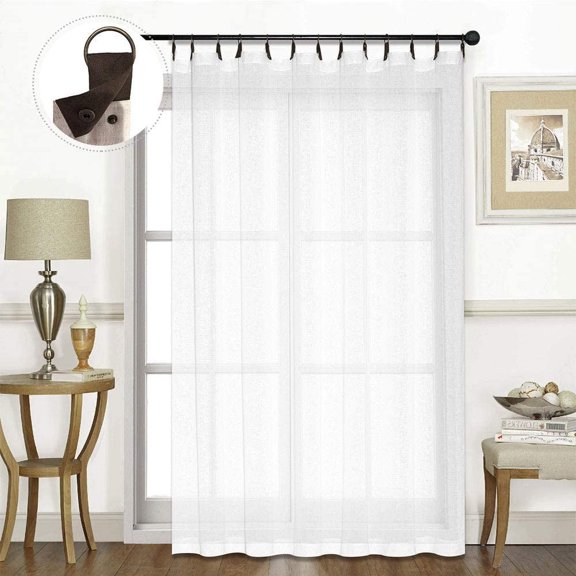 Shady Rest Sherbrooke 106" x 84" Faux Leather and Grommet Header Semi-Sheer Panel White Multiple Sizes Available