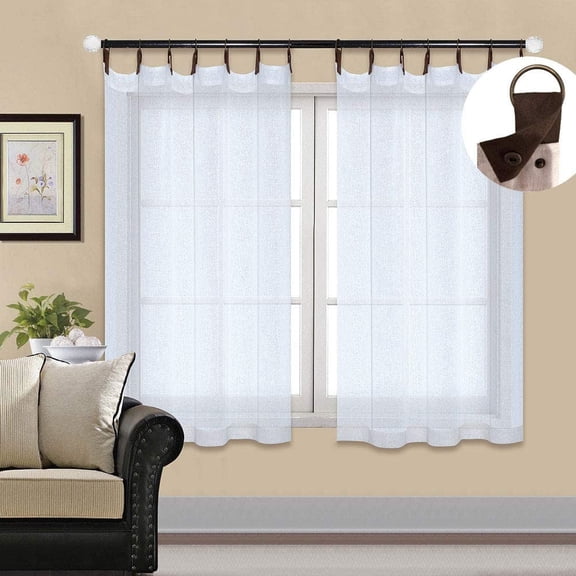 Shady Rest Sherbrooke 52" x 54" Faux Leather and Grommet Header Semi-Sheer Panel White Multiple Sizes Available