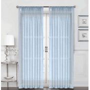 Shady Rest Shoreline 52" x 45" Jacquard Slub Textured Grommet Semisheer Panel Pair- Blue Multiple Sizes