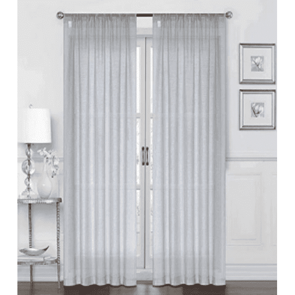 Shady Rest Shoreline 52" x 63" Jacquard Slub Textured Grommet Semi Sheer Panel- Grey Multiple Sizes