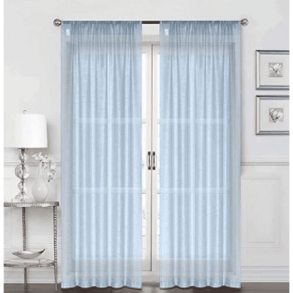 Shady Rest Shoreline 52" x 96" Jacquard Slub Textured Grommet Sheer Semi Panel Blue Multiple Sizes