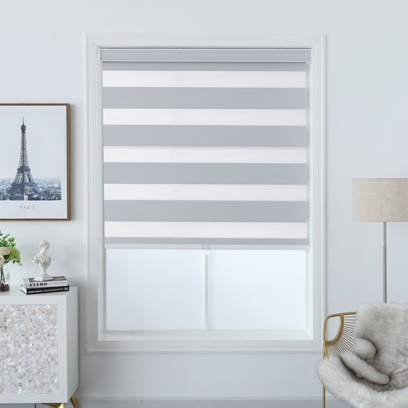 Shady Rest Solar Cordless Roll Up Shade 36x72" Light Grey Multiple Sizes