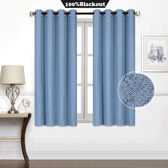 Shady Rest Sunbar 52" x 54" Fabric Lined Grommet 100% Blackout Panel Blue Multiple Sizes