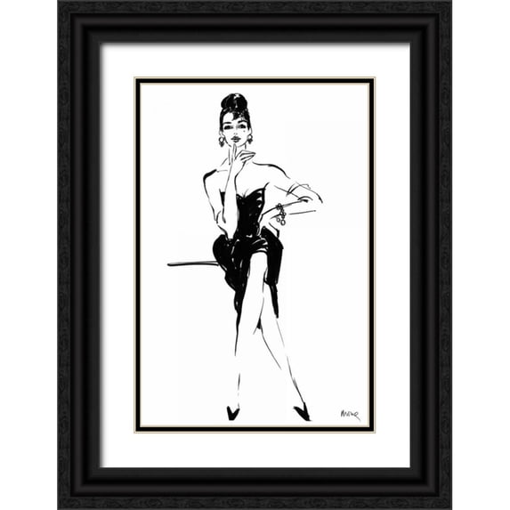 Shafer-Edwards, Mona 11x14 Black Ornate Wood Framed with Double Matting Museum Art Print Titled - Fleur