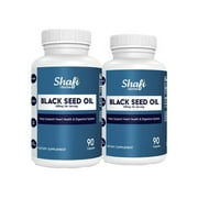 Shafi Nutrition Black Seed Oil Certified Halal, Vegetarian, Non-GMO, Herbal, Helps Support Heart Health & Digestive System, 180 Capsules (2 Pack)