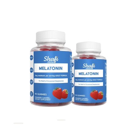 Shafi Nutrition Melatonin Certified Halal, Vegetarian, Gluten Free, Relief of Occasional Sleeplessness, 180 Vitamin Gummies (2 Pack)