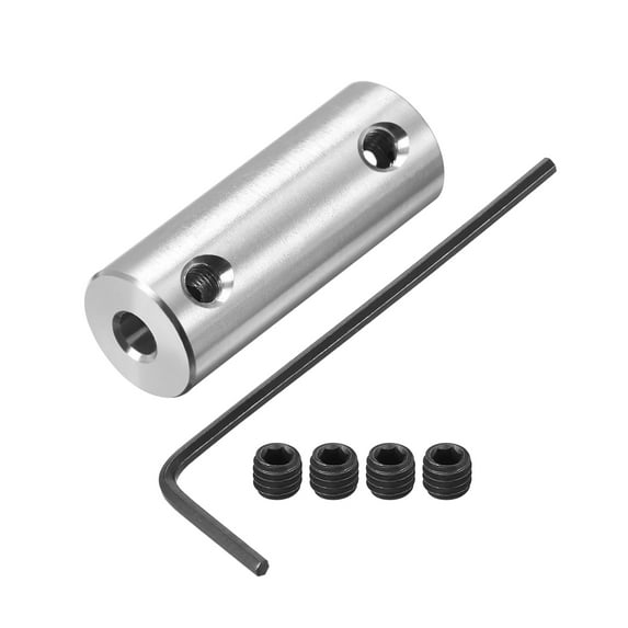 Shaft Coupling 2mm to 3.17mm Bore L26xD10 Robot Motor Wheel Rigid Flexible Coupler Connector w Hex Head Spanner